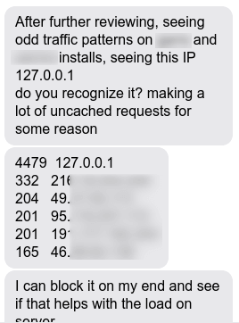 Hosting Company Chat Log