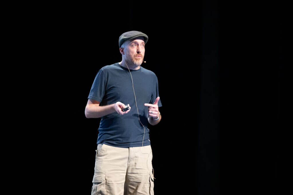 Aaron Reimann Presenting Looking at Audience