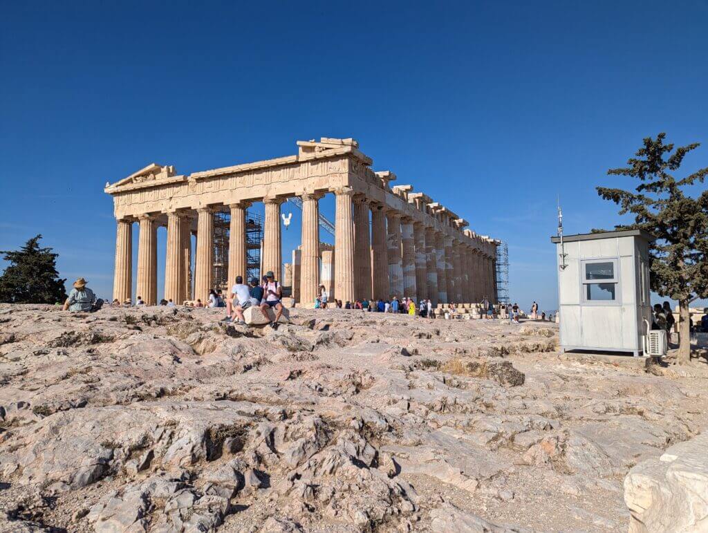angle shot of parthenon