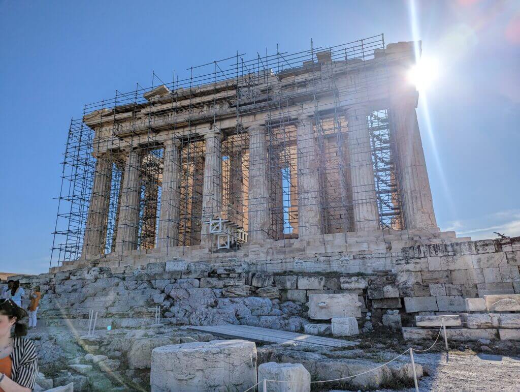 scaffolding around parthenon