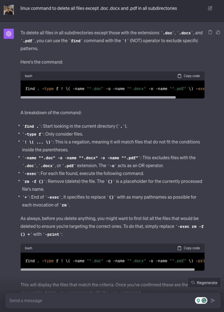 command line screenshot