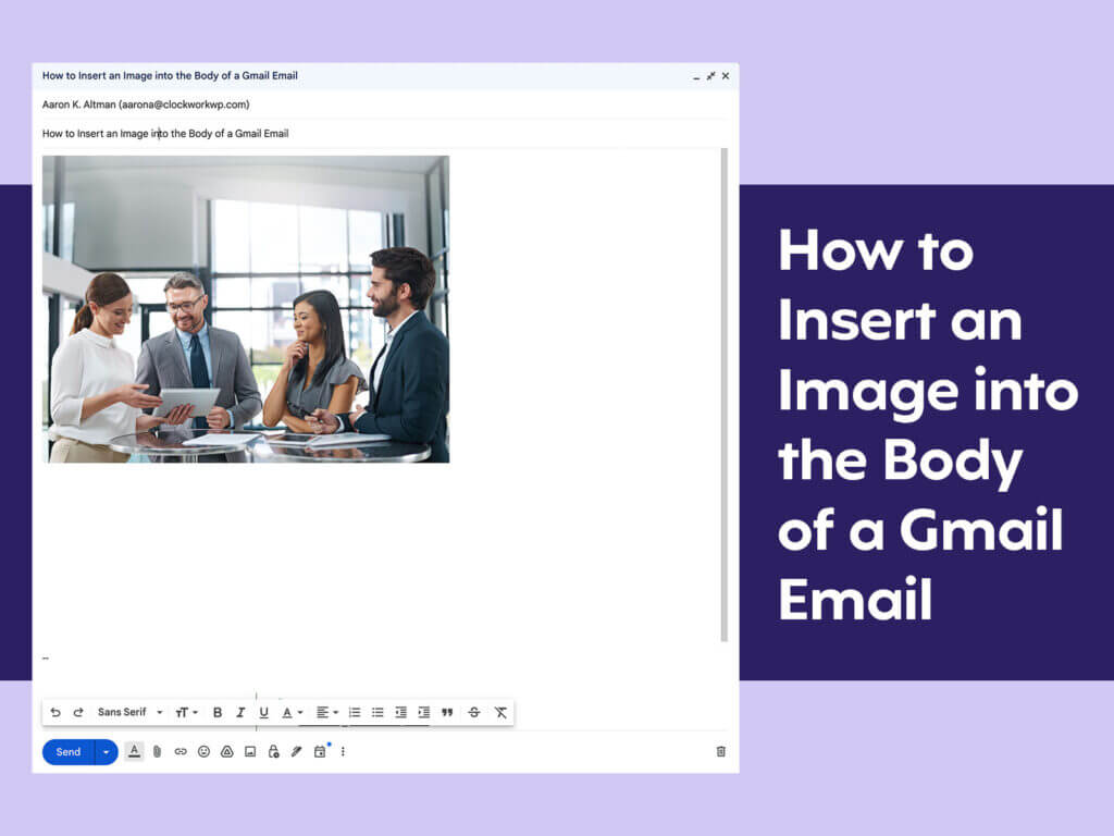 How to Insert an Image into The Body of a Gmail Email