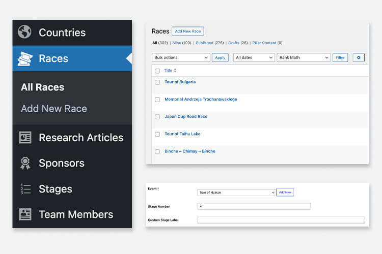 Team Novo Nordisk Website Design Back End Screenshot