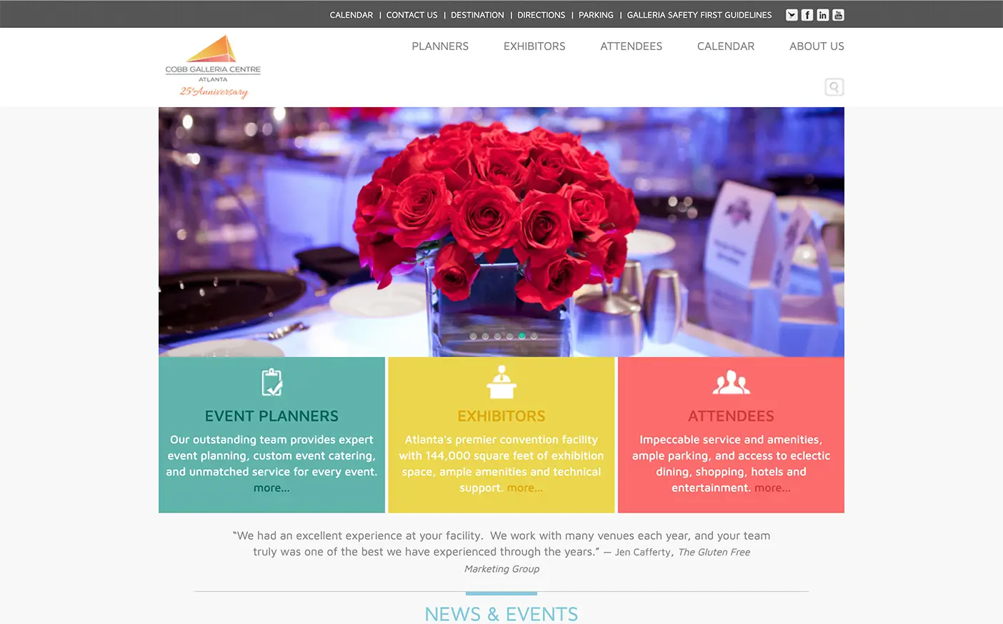 Cobb Galleria Web Design Screenshot of old site