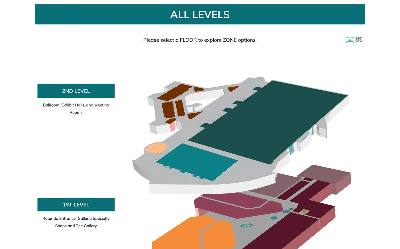 Cobb Galleria Virtual Tour Web Design Custom Vector Map