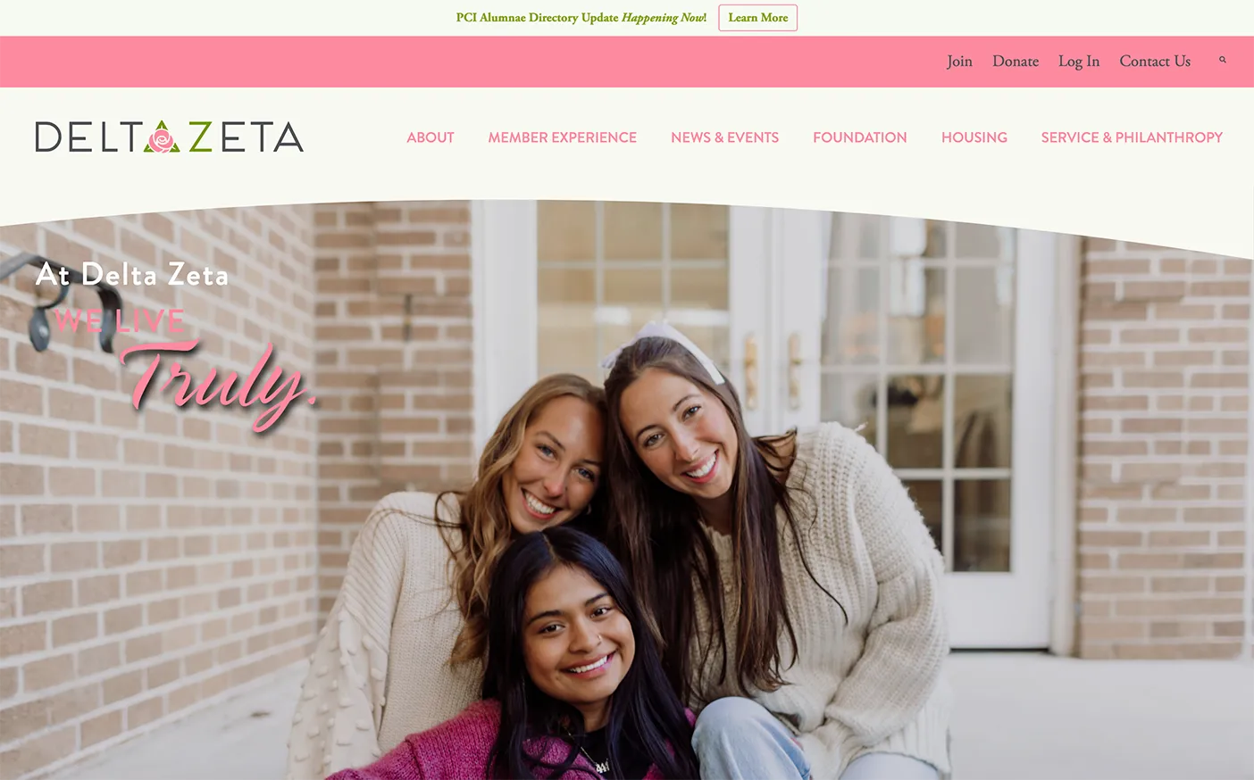 Delta Zeta Web Design Screenshot