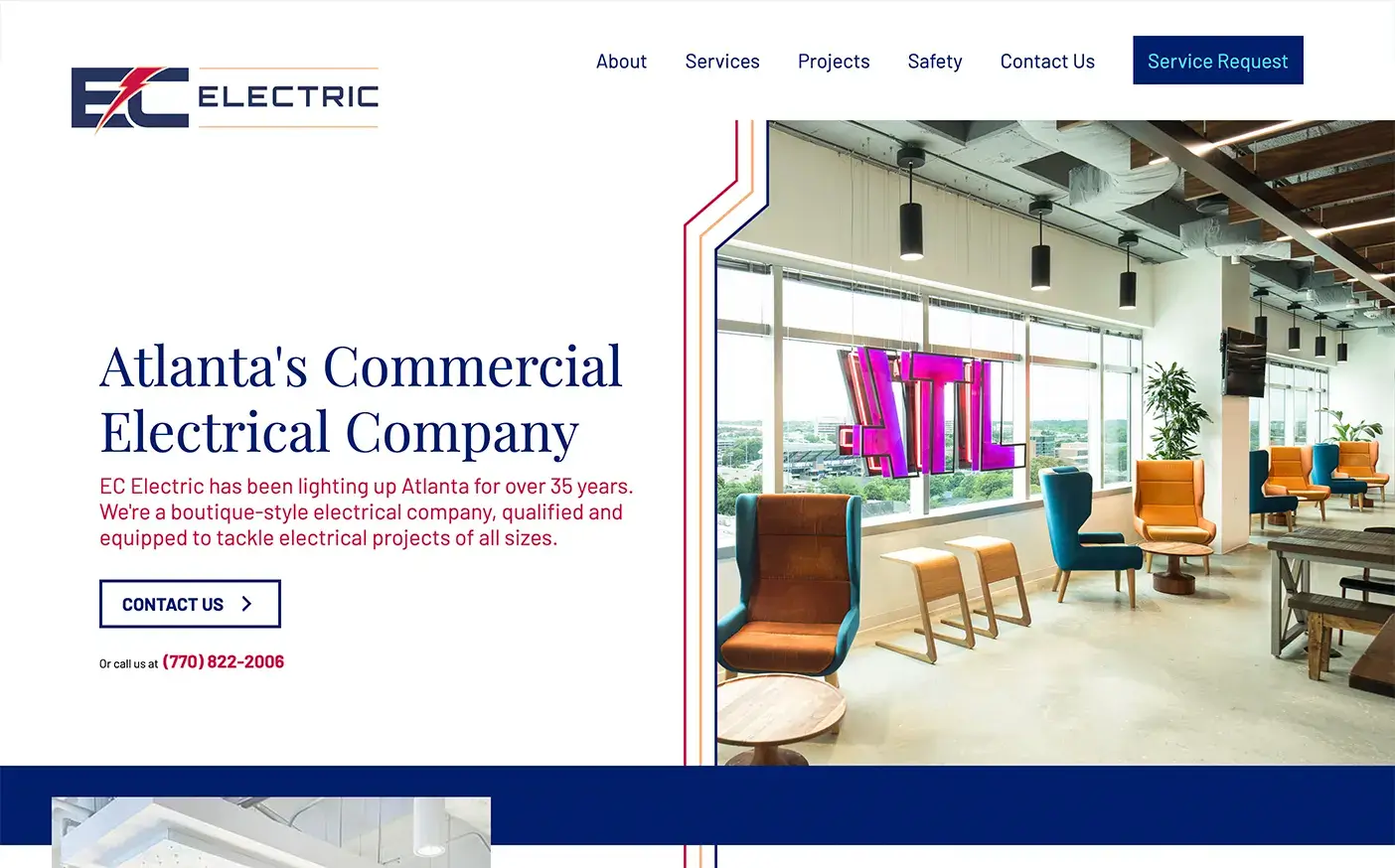 EC Electric Atlanta Web Design Screenshot