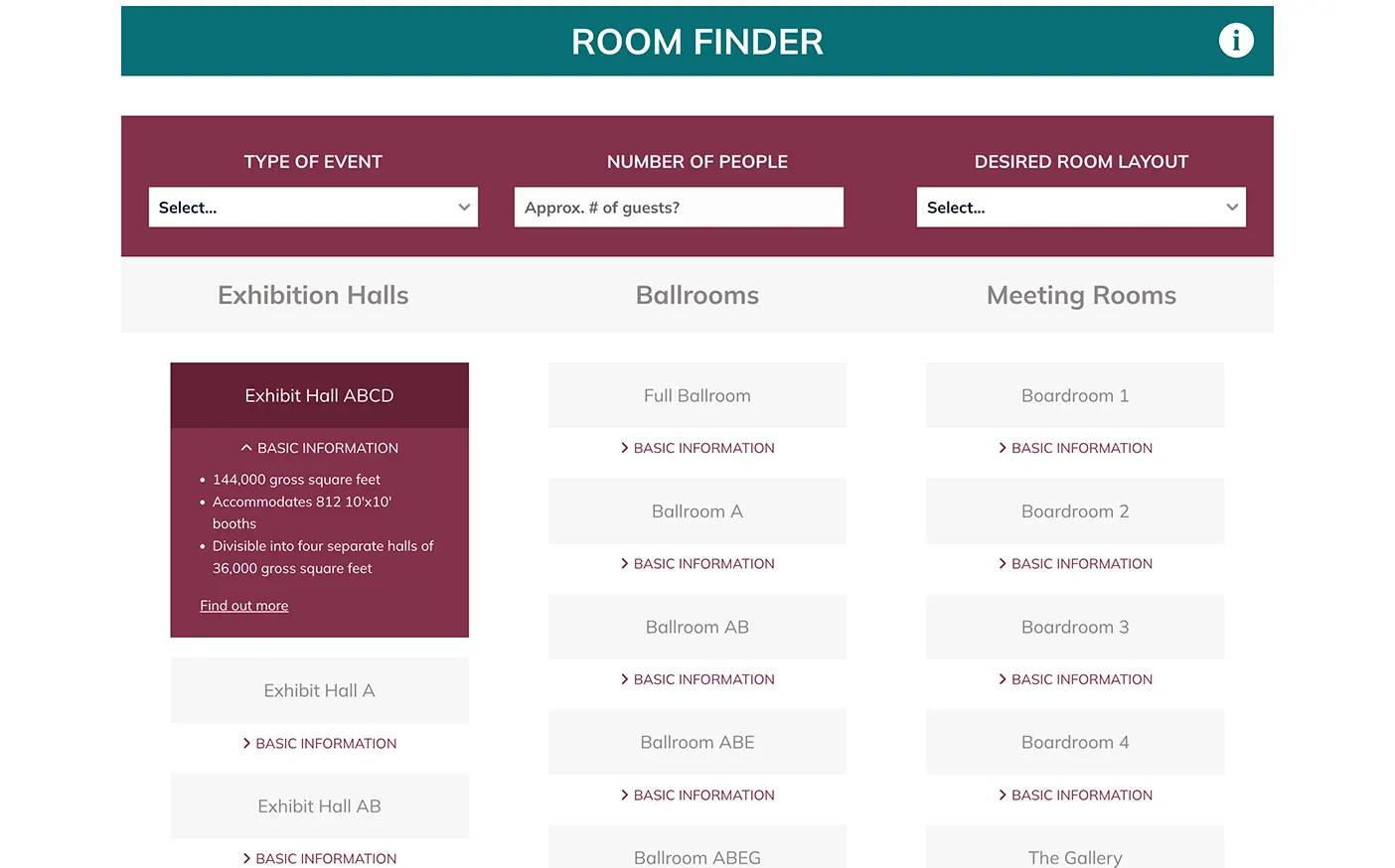 Cobb Galleria Room Finder Virtual Tour Web Design