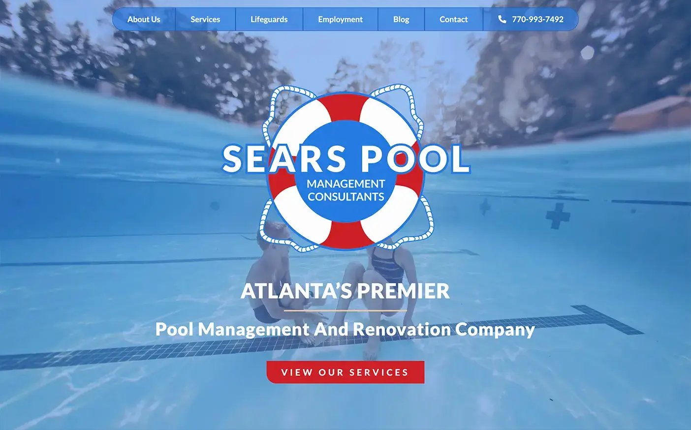 Sears Pool Atlanta Web Design Screenshot