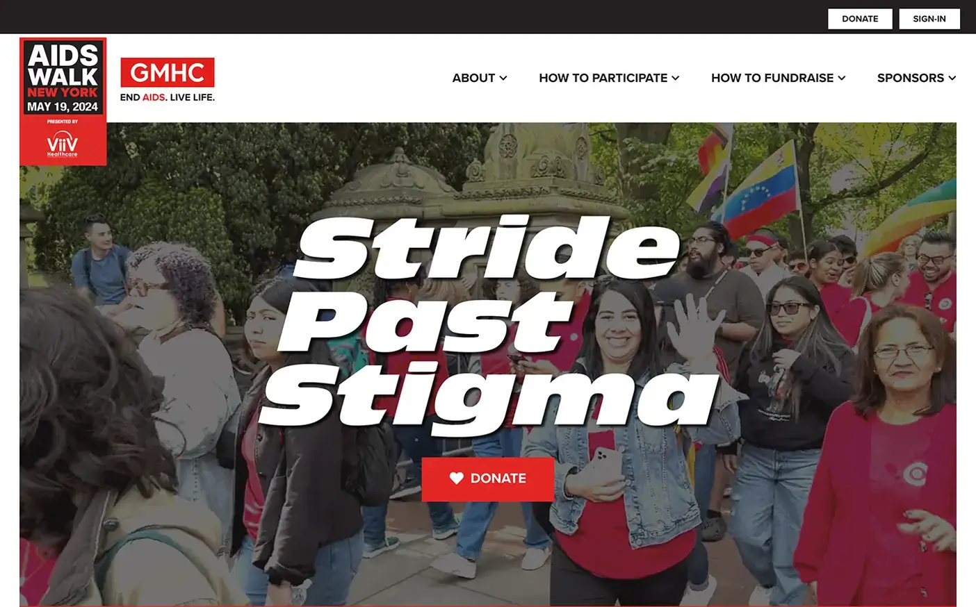 AIDS Walk Web Design Screenshot