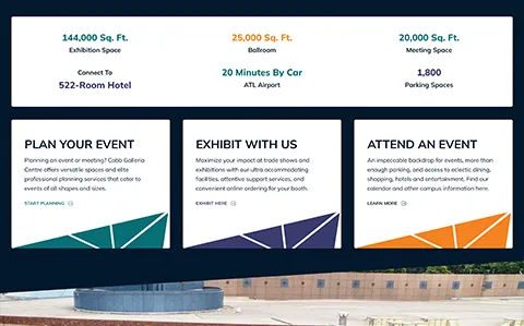 Cobb Galleria Web Design Screenshot
