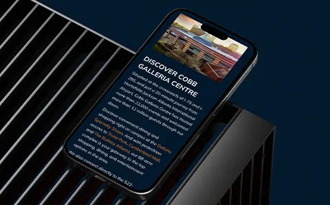 Cobb Galleria Web Design Screenshot on Phone