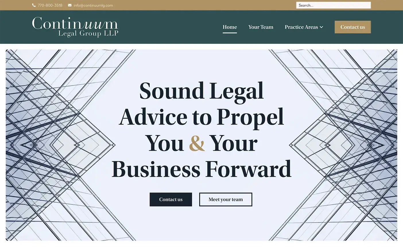 Continuum Law Group Atlanta Web Design Screenshot