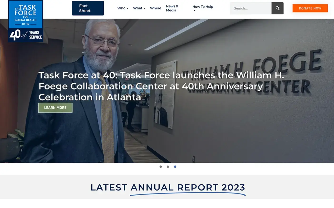 TaskForce Web Design Screenshot of Home Page