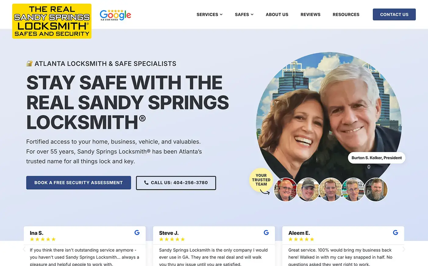 Locksmith - The Real Sandy Springs Web Design Screenshot