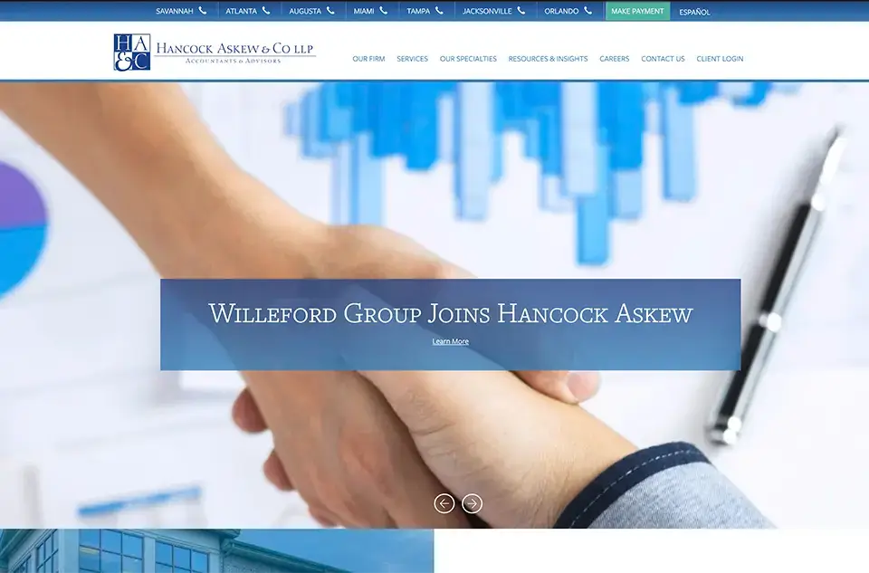 Hancock Old Website Design