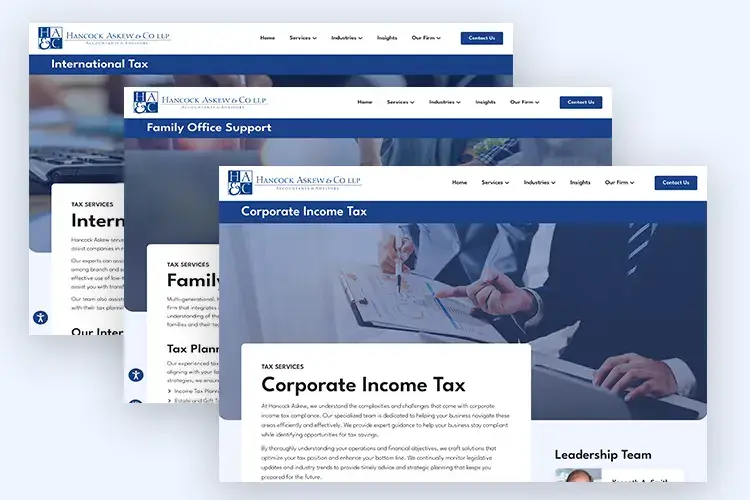 Hancock Web Design example