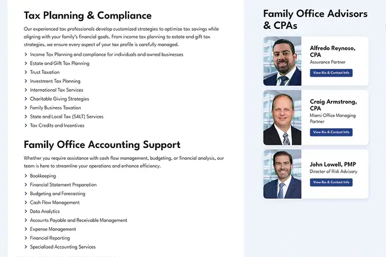 Hancock Web Design of CPAs example