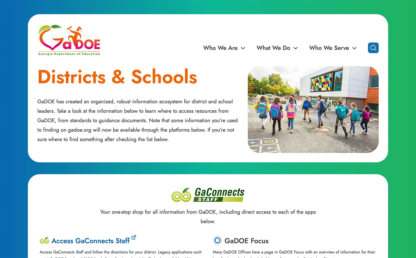 Georgia Department of Education Web Design Screenshot