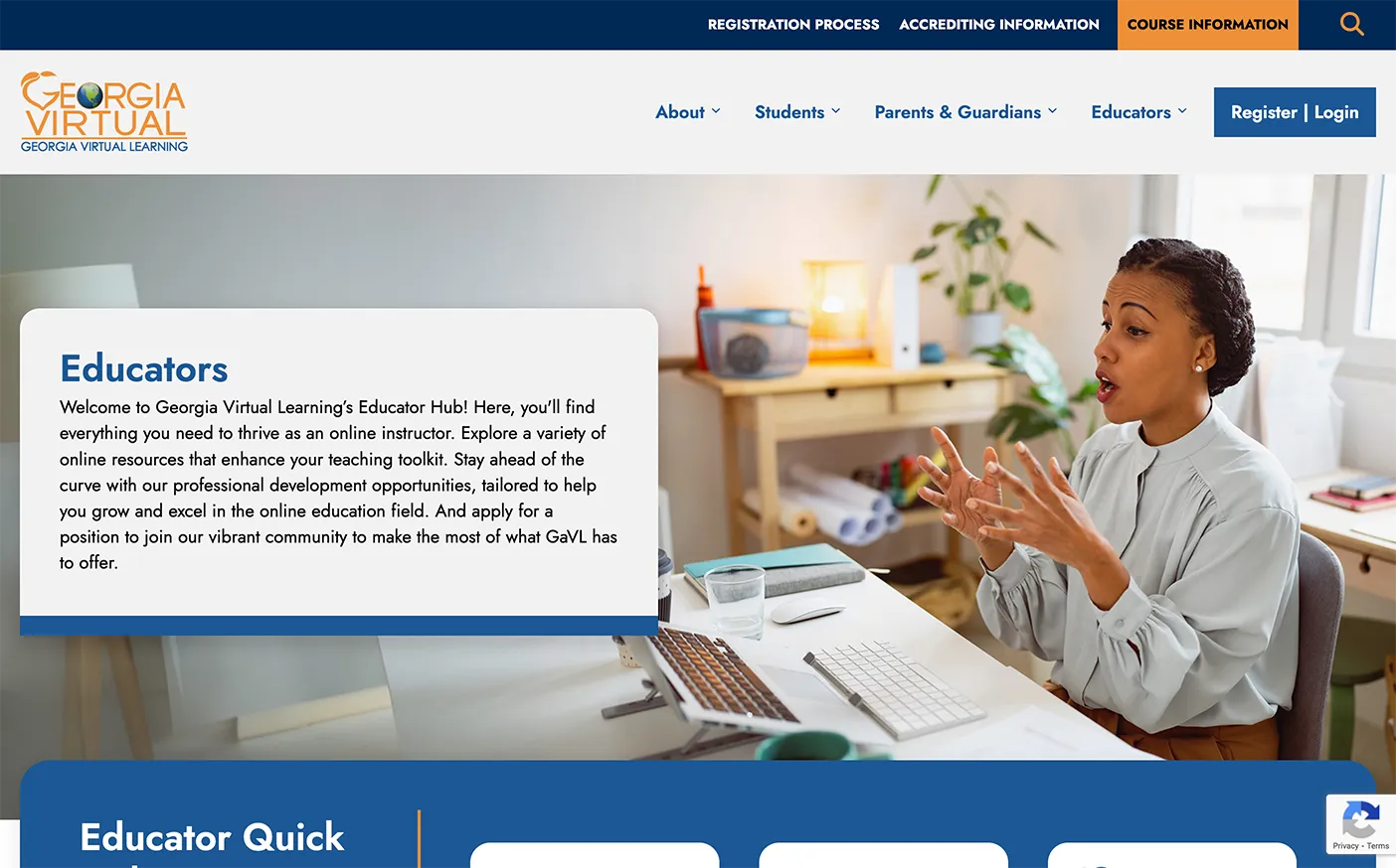 GA Virtual Learning Educators Page Screenshot