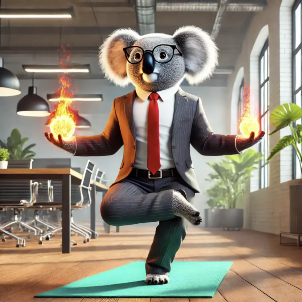 AI generated Koala On Yoga Mat