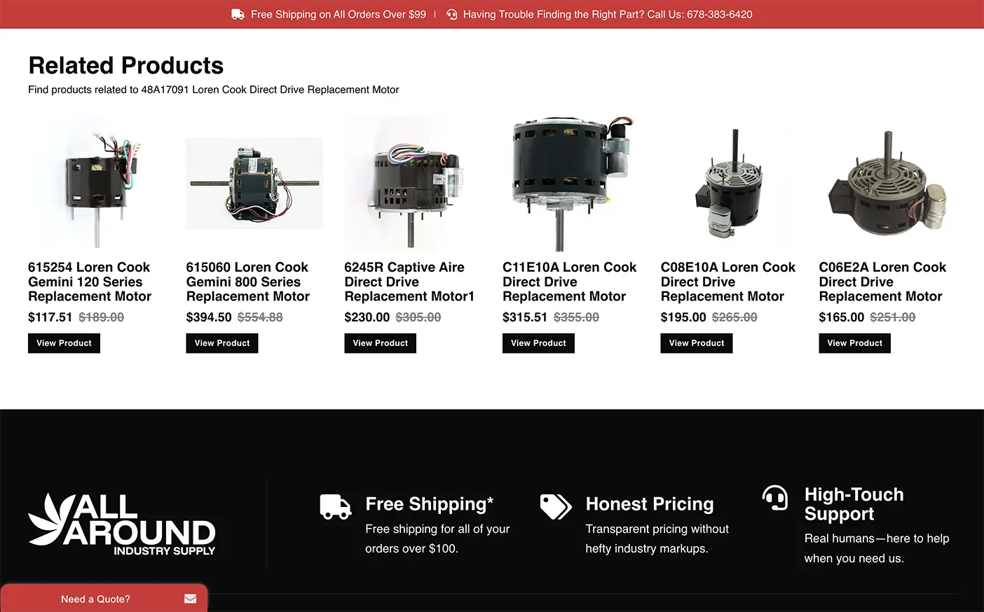 All Around Industry Supply Related Products Screenshot