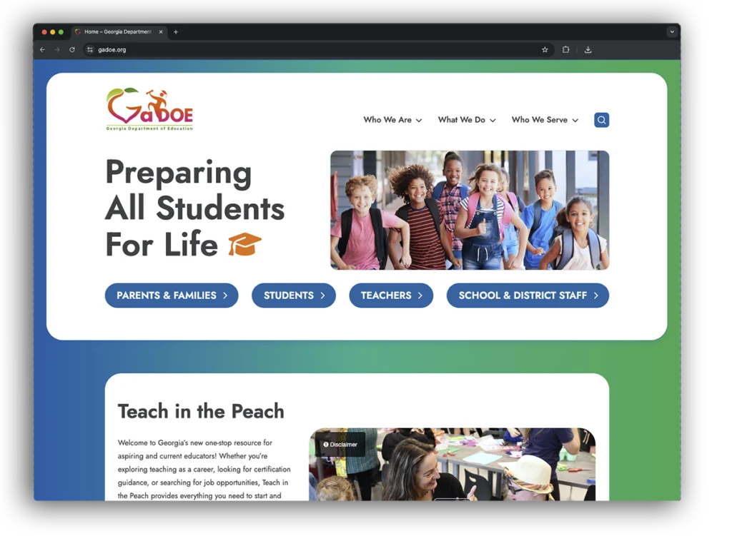 GaDOE homepage
