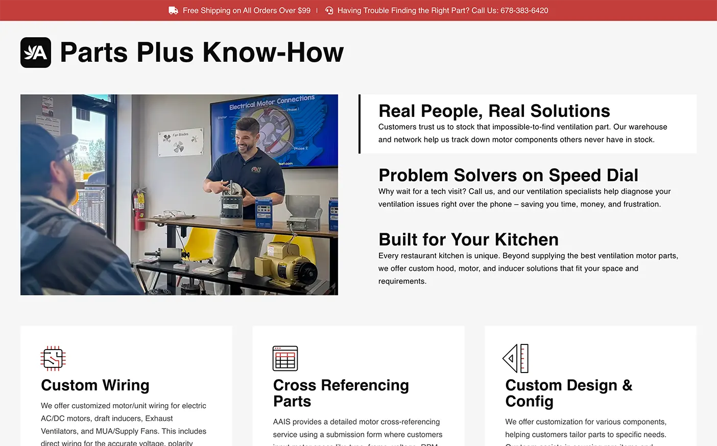 All Around Industry Supply Parts Plus Know How Page Screenshot