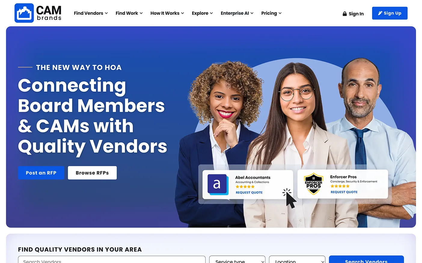 CAM brands Atlanta Web Design Screenshot