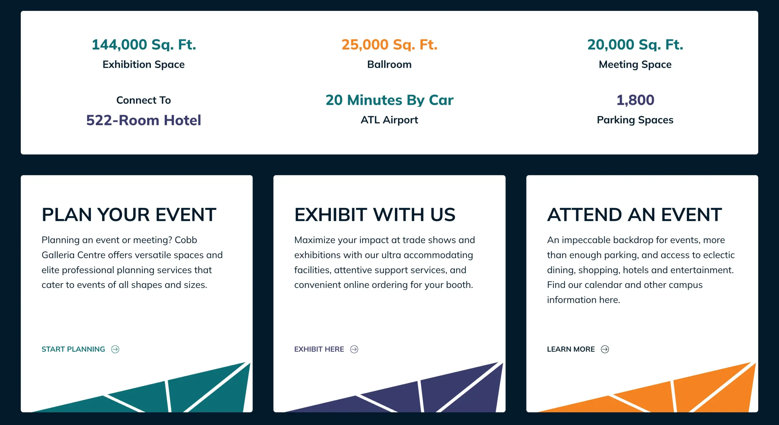 Cobb Galleria Website Screenshot