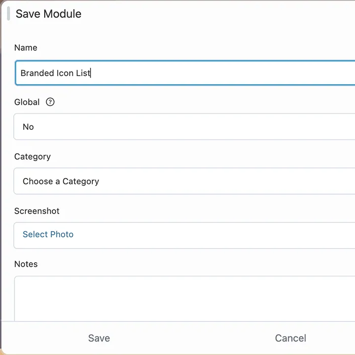 Naming Saved Module in Beaver Builder