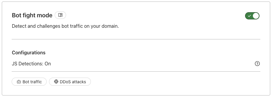 bots fighting configuration on cloudflare